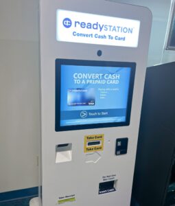 Cash to card station